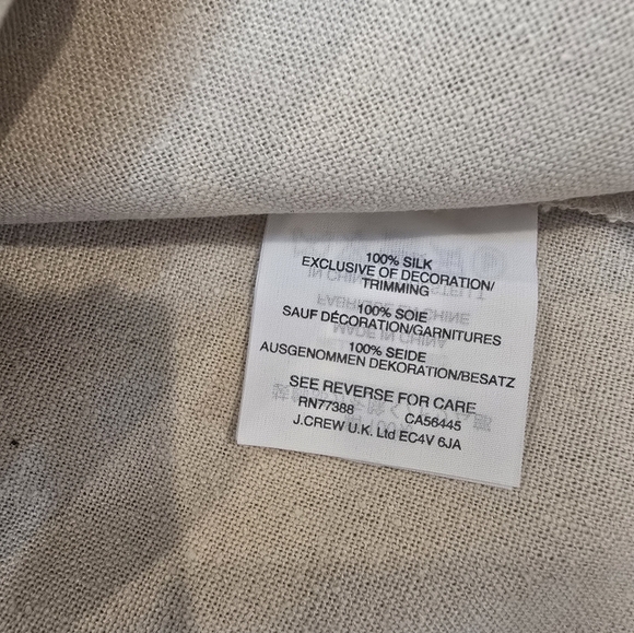 Madewell Embroidered  Top Raw Silk Noil Yarn Size Sm Beige Tribal Print Western - Picture 12 of 14